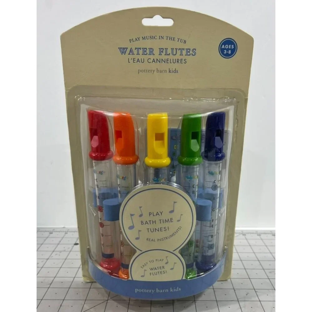 Pottery Barn Kids Water Flutes Play Music in the Tub L'eau Cannelures 3-8 NEW~~ - Picture 1 of 4